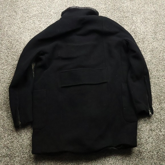 Madewell Coat Women's 4 Black Wool Blend Collared Jacket Zip Pockets‎ - Picture 9 of 12